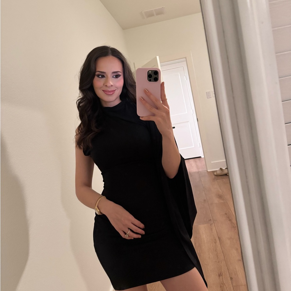 Zara - Black Mini Cape Dress